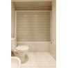 Mampara enrollable horizontal para bañera. Extensible de 90 a 150 cm de ancho. Altura: 154 cm o personalizada